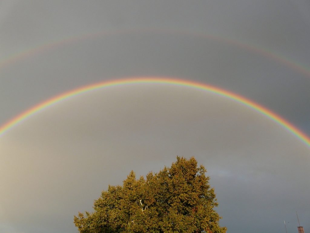 double rainbow, rainbow, mirroring